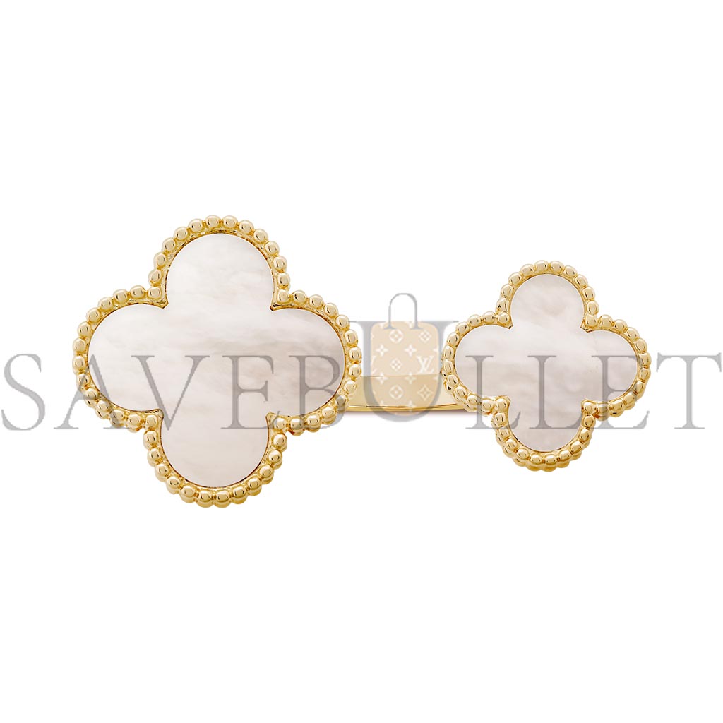 V*N CL*F  arpels magic alhambra between the finger ring - yellow gold, mother-of-pearl  vcarn05500